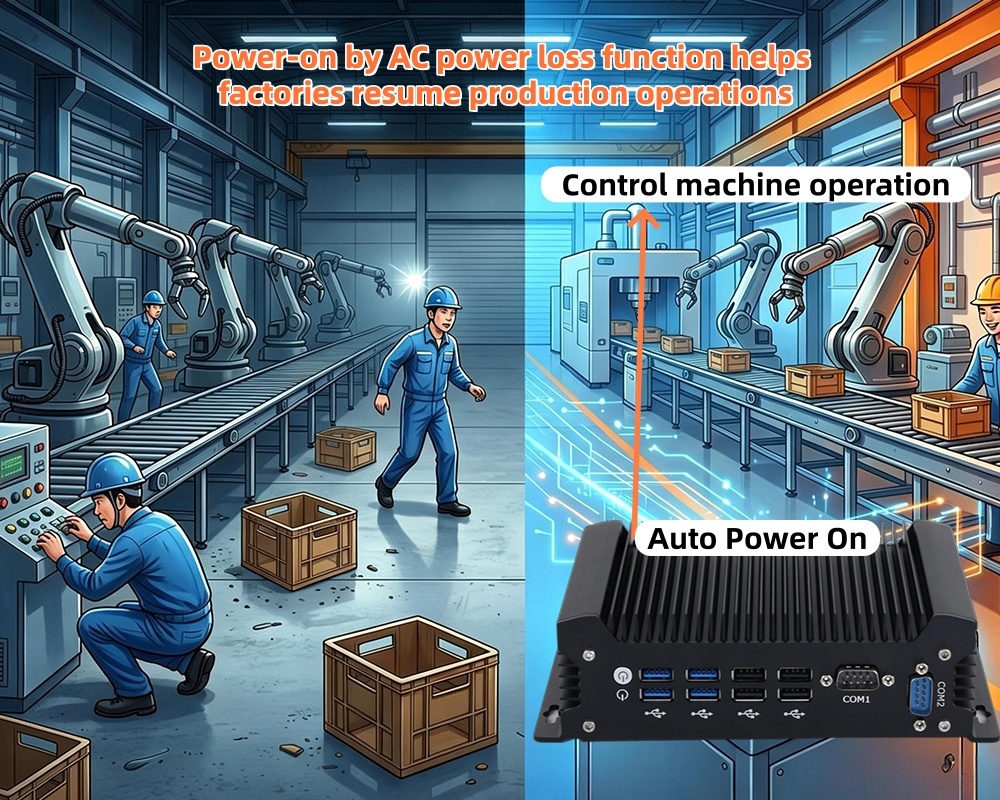 Derniers blogs de l'entreprise sur Une panne de courant inattendue arrête les lignes de production La fonction de mise sous tension automatique du mini PC aide les usines à reprendre leurs opérations de production