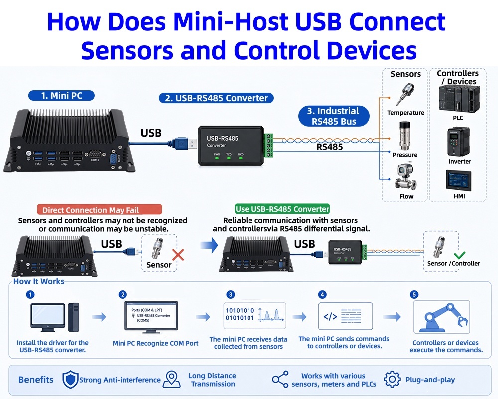 Derniers blogs de l'entreprise sur Demande croissante d'acquisition de données d'automatisation industrielle Comment le mini hôte USB connecte-t-il les capteurs et les dispositifs de contrôle