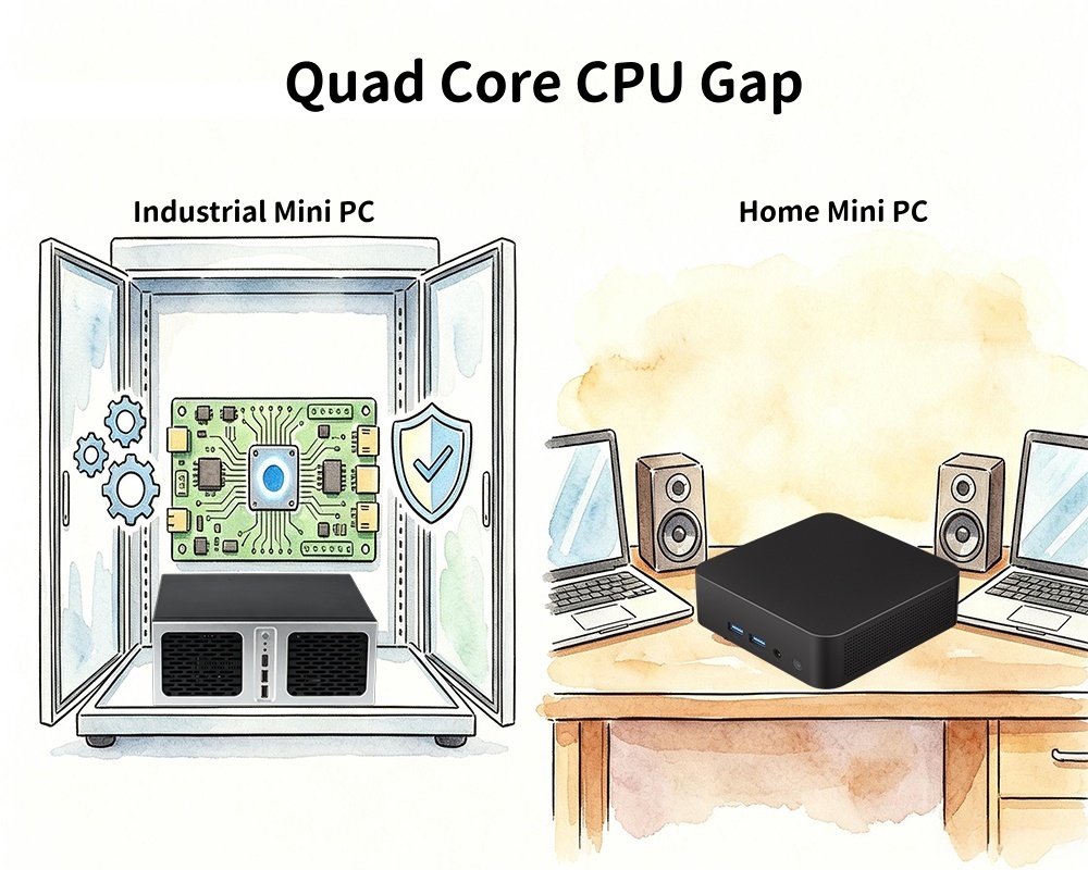 Derniers blogs de l'entreprise sur Écart entre les processeurs Quad Core et le mini PC industriel par rapport au mini PC domestique