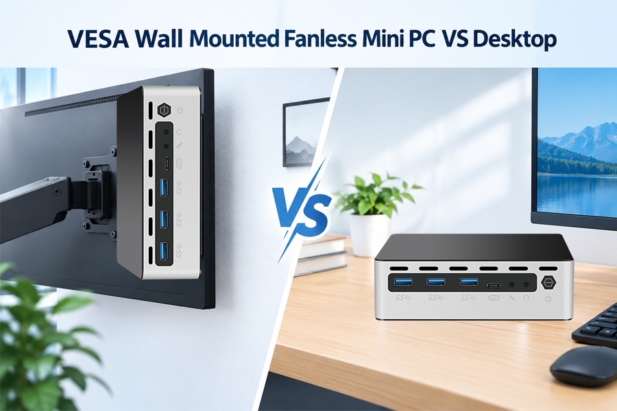Derniers blogs de l'entreprise sur Ventilateur mural VESA sans ventilateur Mini PC VS Bureau : Comparaison du placement, de la dissipation thermique et de la gestion des câbles