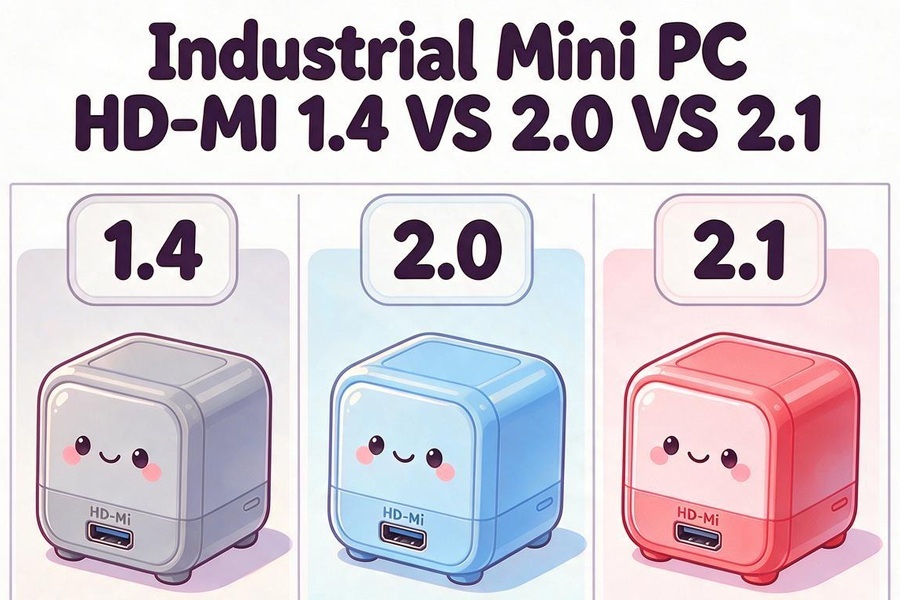 Derniers blogs de l'entreprise sur Industrial Mini PC HD-MI 1.4 VS 2.0 VS 2.1: Display Interface Comparison for 4K 8K Industrial Monitoring