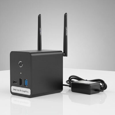 acheter Mini PC Wifi Double Antenne 300M avec carte graphique Intel Iris Xe intégrée et adaptateur 12V 2.4A pour réseau sans fil fabrication en ligne