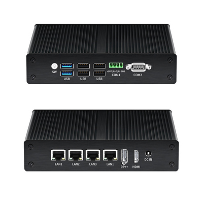 Acheter Mini-ordinateur sans ventilateur industriel Linux Intel N100 DDR4 16G RAM 4LAN Dual COM fabrication en ligne