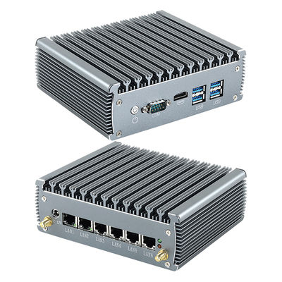 Intel Celeron 3865U 2 cœurs 2 fils pare-feu Mini PC routeur avec 6 Ethernet DDR4