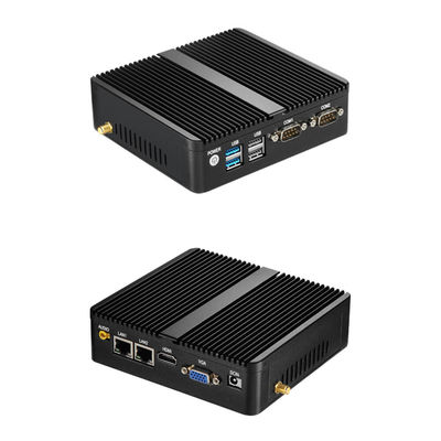 Dual Ethernet Dual COM PC industriel sans ventilateur sous Windows 10 Linux Mini Bureau